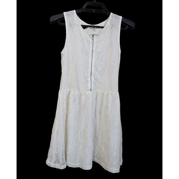 H & M Divided White Lace Party cocktail exposed zipper size S sleeveless  mini - Picture 1 of 7